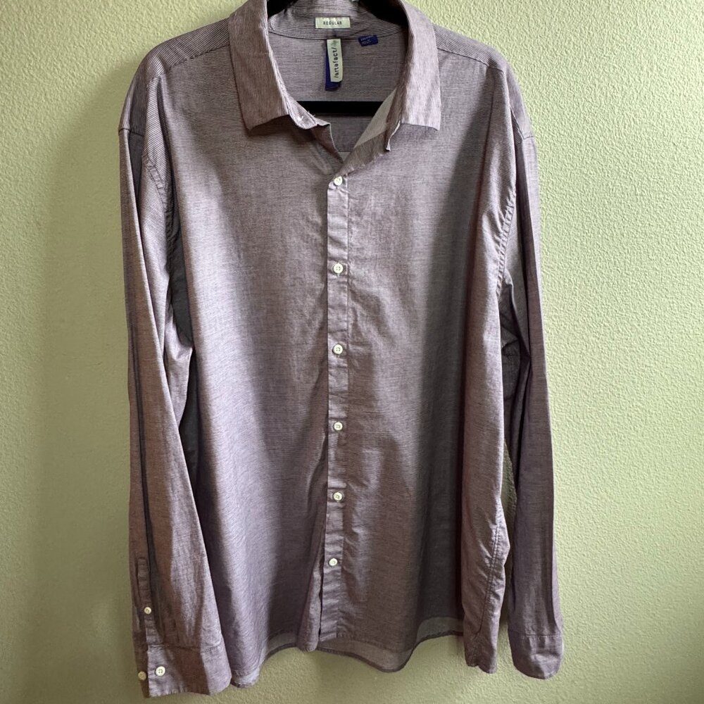 Banana Republic /artefact/ Men’s XXL Tall Plum Micro Stripe Stretch Button Up